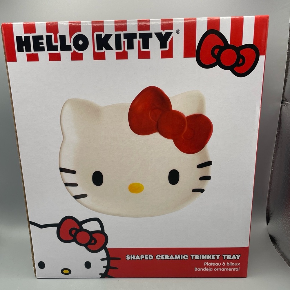Sanrio Hello Kitty Shaped Ceramic Trinket Tray - Jewelry Ring Holder Dish -New